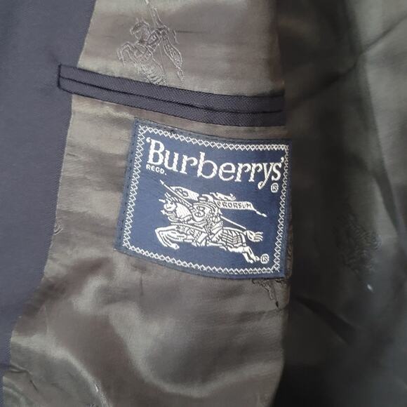 Burberry- Vintage Men's Navy blue double breasted blazer- See Measurements - Picture 10 of 11